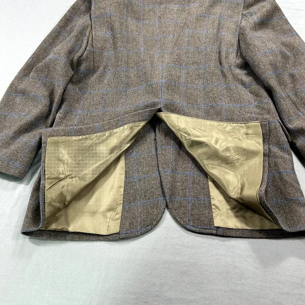 VINTAGE Pendleton‎ Blazer Mens 42 Brown Check Wool Sport Coat Jacket 80s